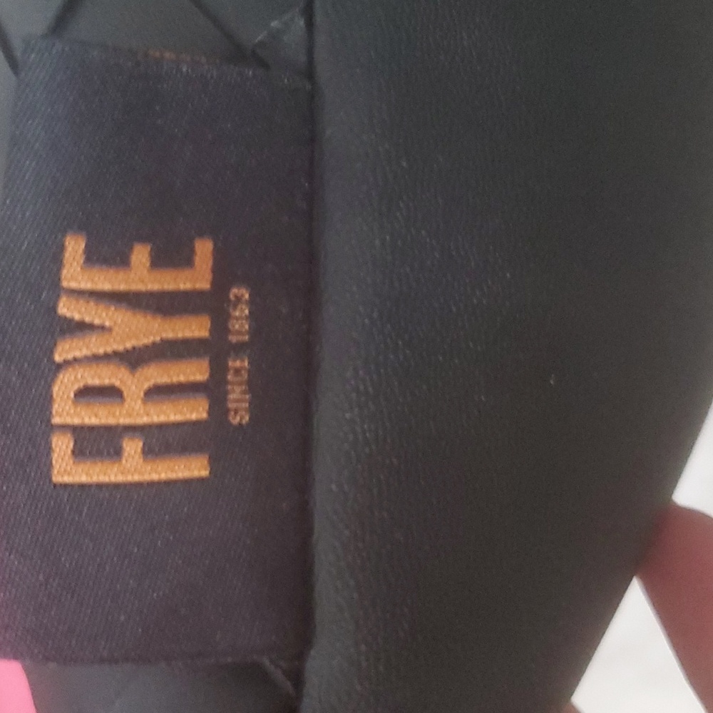 New FRYE Black Embossed Basketweave Faux Leather Throw Pillow.